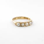18ct yellow gold antique style cultured pearl dress ring