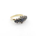 18ct yellow/white gold sapphire and diamond dress ring