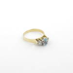 18ct yellow/white gold aqua and diamond ring