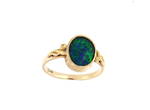 9ct yellow gold opal triplet ring