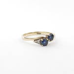 9ct yellow gold sapphire and diamond set ring