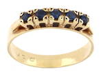 9ct yellow gold and sapphire dress ring