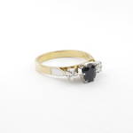 18ct yellow and white gold sapphire and diamond ring