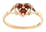 9ct yellow gold heart shaped garnet dress ring