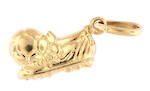 9ct yellow gold 'Soccer boot and ball' charm