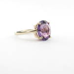 14ct yellow gold vintage style amethyst ring