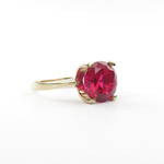 9ct yellow gold synthetic ruby dress ring