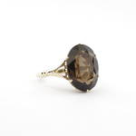 9ct yellow gold vintage smokey quartz ring