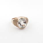 9ct rose gold synthetic white spinel ring