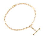 9ct yellow gold bracelet with fob bar