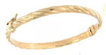 9ct yellow gold fancy hinged bangle