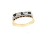 18ct yellow gold 'art deco' sapphire and diamond ring