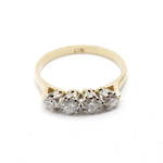 18ct yellow and white gold four stone diamond set ring