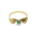 18ct yellow gold handmade emerald set ring