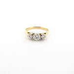 18ct yellow and white gold three stone diamond ring