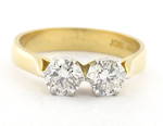 18ct yellow and white gold two stone diamond ring