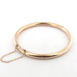 9ct rose gold over silver antique hinged bangle