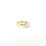 18ct yellow and white gold princess cut diamond solitaire ring