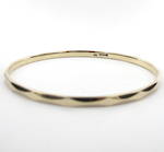 9ct yellow gold faceted solid bangle