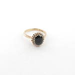 9ct yellow gold sapphire and diamond set cluster ring