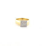 18ct yellow and white gold square diamond cluster ring