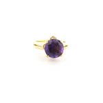 18ct yellow gold Amethyst and diamond ring