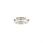 Platinum baguette diamond solitaire ring