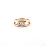18ct rose gold floating channel set diamond ring