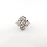 Art Deco platinum multi diamond set ring