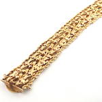14ct yellow gold wide fancy link bracelet