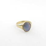 14ct yellow gold solid opal ring