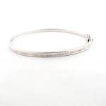 18ct white gold princess cut channel set diamond bangle