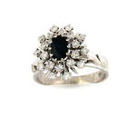 18ct white gold sapphire and diamond cluster ring
