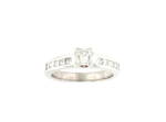 18ct white gold diamond solitaire with shoulder diamonds