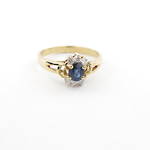 18ct yellow gold sapphire and diamond set ring