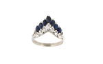 Lady's platinum sapphire and diamond ring