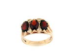 9ct yellow gold garnet/diamond set fancy ring