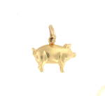 9ct yellow gold pig charm