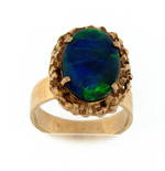 9ct yellow gold and opal triplet ring