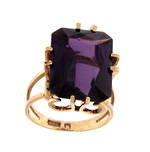 14ct gold dress ring with synthetic stone