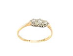 18ct yellow gold and platinum x3 diamond ring