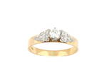 Vintage 18ct yellow and white gold diamond solitaire with fancy design