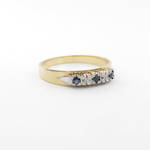18ct yellow gold diamond and sapphire eternity ring