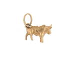 9ct yellow gold 'bull' charm