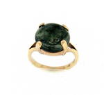 9ct gold and moss agate ring