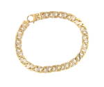 9ct yellow and white gold fancy curb link bracelet