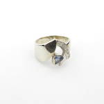 9ct white gold ceylonese sapphire and cubic zirconia ring