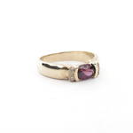9ct yellow gold amethyst and diamond dress ring
