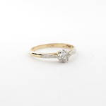 18ct yellow and platinum diamond solitaire ring