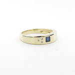 14ct yellow gold sapphire and diamond set ring